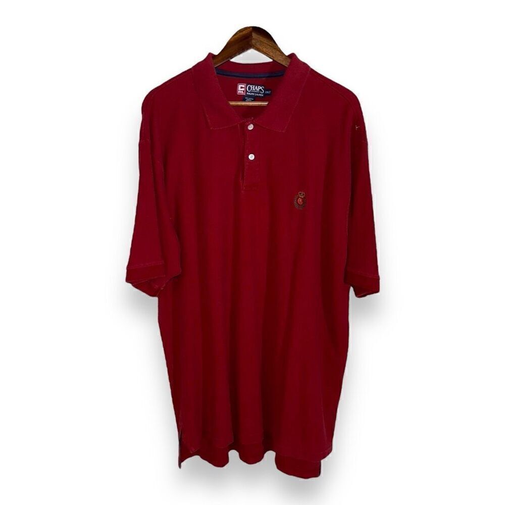 90s Chaps Ralph Lauren Ralph Red Pique Polo Shirt Size 2XLT